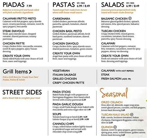 piada menu with prices.